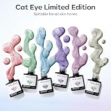 Modelones Cat Eye Gel Nail Polish Set 6 Colors Magnetic Glitter Pink Blue Purple view 4