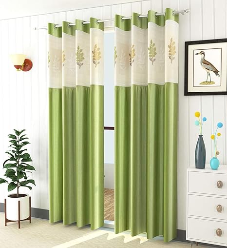 Buy Soulful Creations Floral Net Curtains For Window 5 Feet Pack