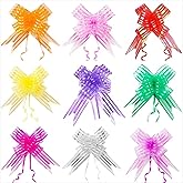 Dzrige Christmas Pull Bows, Gift Bows with Ribbon, Gift Wrapping Accessory for Gift Wrapping, Christmas Wrapping Ribbon, Crafting, Wedding, Party, Festival, Baskets, Wine Bottles Decoration