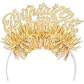 xo, Fetti Gold Birthday Girl Headband - Fits Adult + Child | Bday Hair Accessory, 21st Party Favor, Golden Decorations, 30th Supplies, Sweet 16, Cute Head Piece