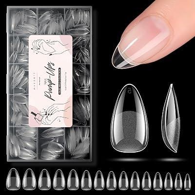 Makartt Short Almond Nail Tips 510pcs 15 Sizes Full Cover False Nails