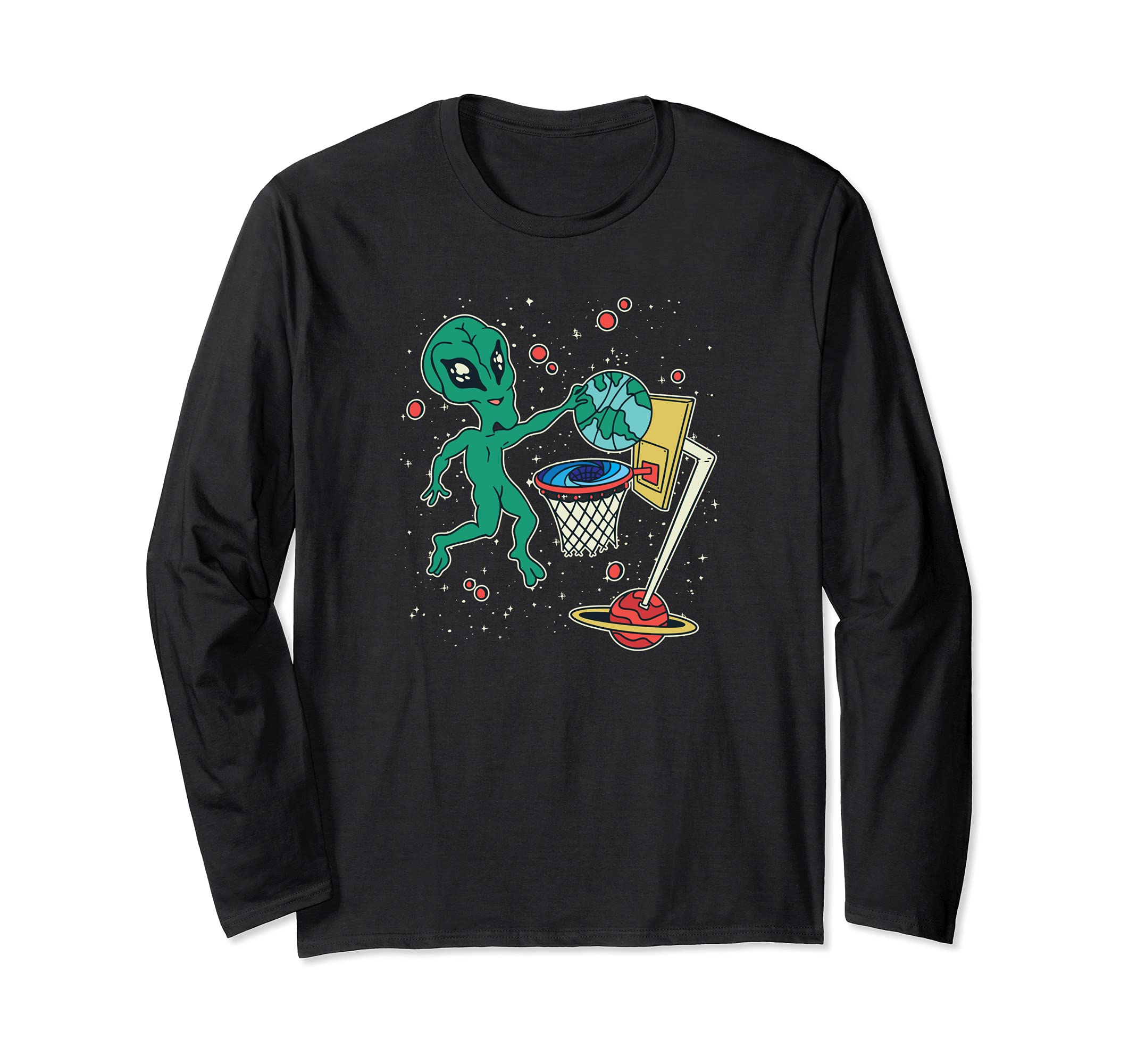 Alien playing basketball Long Sleeve T-Shirt