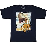 Scooby-Doo Boys' Shark Chasing Scooby Print Design T-Shirt