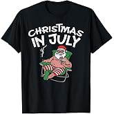 Christmas In July Santa Funny Summer Vacation Beach Gift T-Shirt