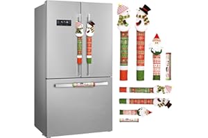 GUDELAK Christmas Refrigerator Handle Covers Set of 4, 3D Snowman Decor Fridge Door Handle Cover Washable, Christmas Fridge Handle Covers Kitchen Decor for Kitchen Christmas Decorations