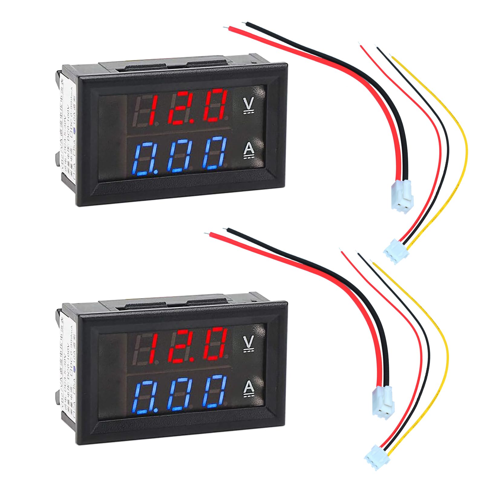 Aideepen 2 Pcs 0.28"Digital Voltmeter Ammeter DC 0-100V 10A, Volt Amp 2in1 Tester for 12V / 24V Multimeter Amperage Meter Volt Amp Gauge Panel