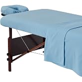 Master Massage Universal Massage Table Flannel Sheet Set 3 in 1 Table Cover, Face Cushion Cover, Table Sheet, Sky Blue