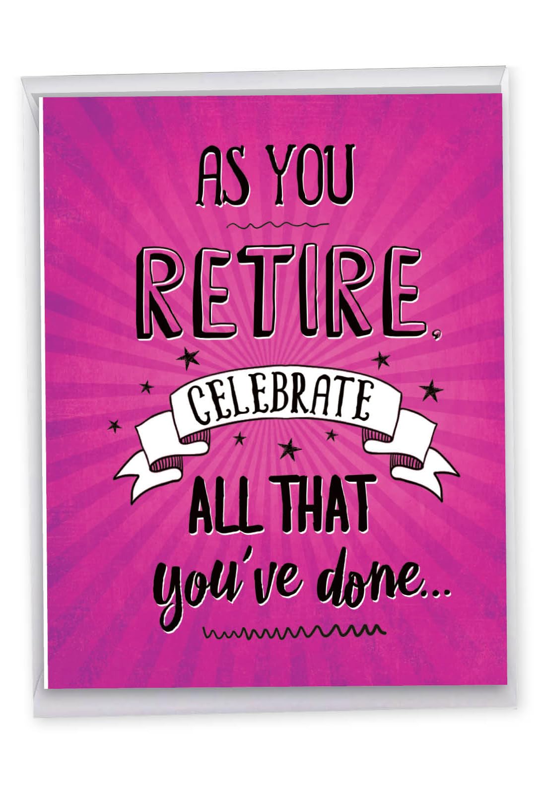 NobleWorks Jumbo Hilarious Retirement Greeting Card From Us 8.5 x 11 Inch with Envelope (1 Pack) Oversize Jumbo Co-Worker, Good Luck As You Retire J6875RTG-US