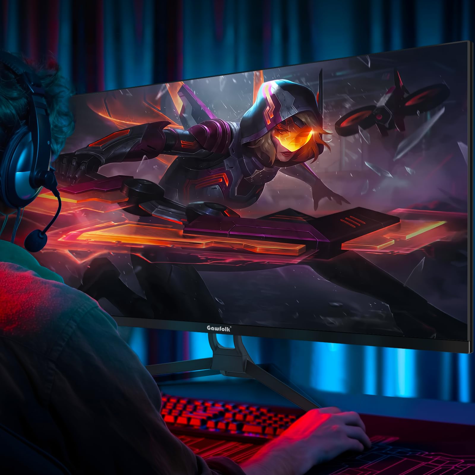 Gawfolk 34-Inch Ultra-Wide Gaming Monitor | 21:9 Ips Screen Display | 120Hz Refresh Rate | Freesync &Amp; G-Sync Compatible | Hdmi &Amp; Dp Ports, Wall-Mounted 75 * 75Mm - View 7