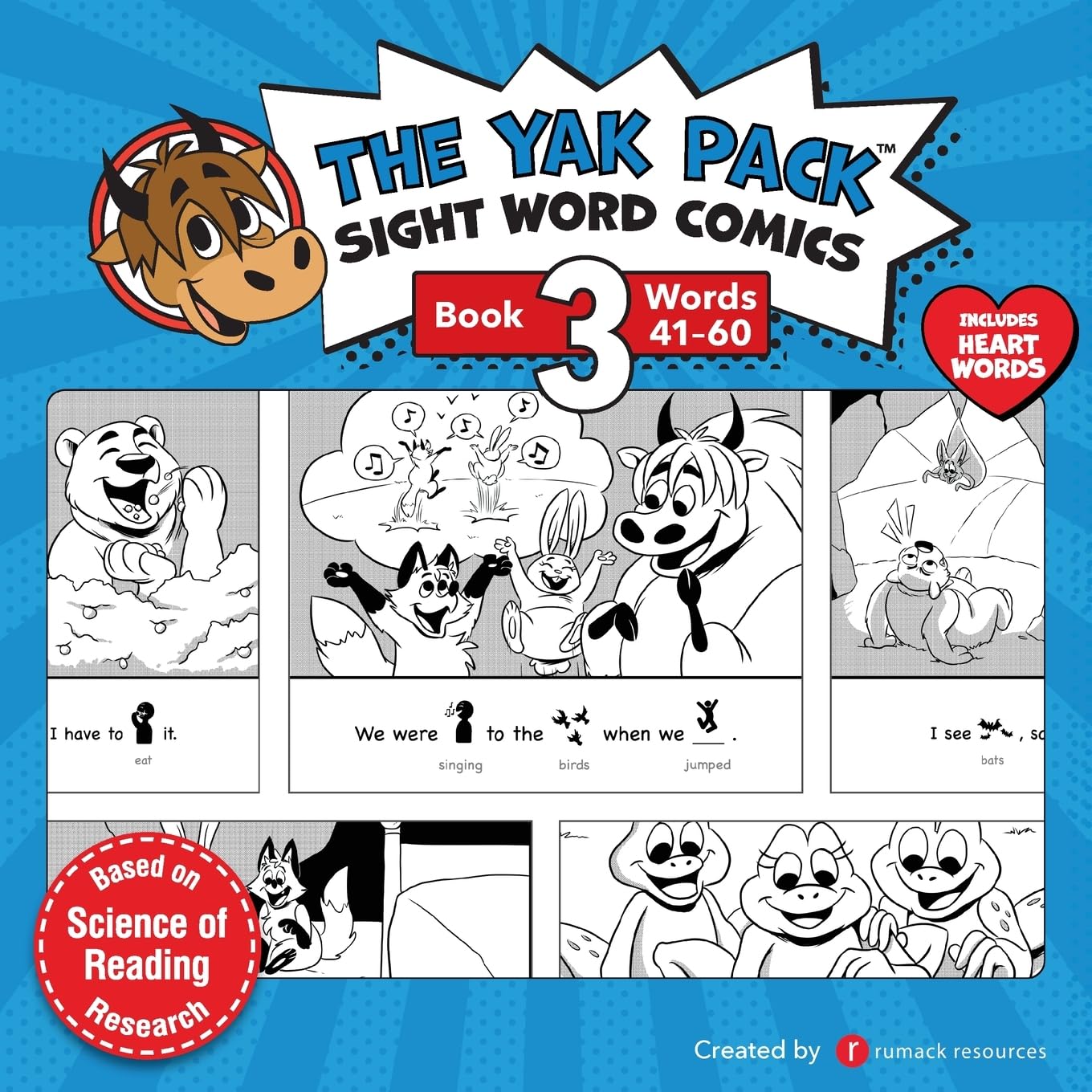 The Yak Pack: Sight Word Stories: Book 3: Comic Books to Practice Reading Dolch Sight Words (41-60) (The Yak Pack Comics Complete Series)