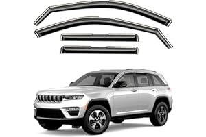 GrandWheel Co Smoke Tinted in-Channel Side Window Vent Visor Deflectors Rain Guards Compatible with Jeep Grand Cherokee 2022-2023 - 4pcs. GW0364