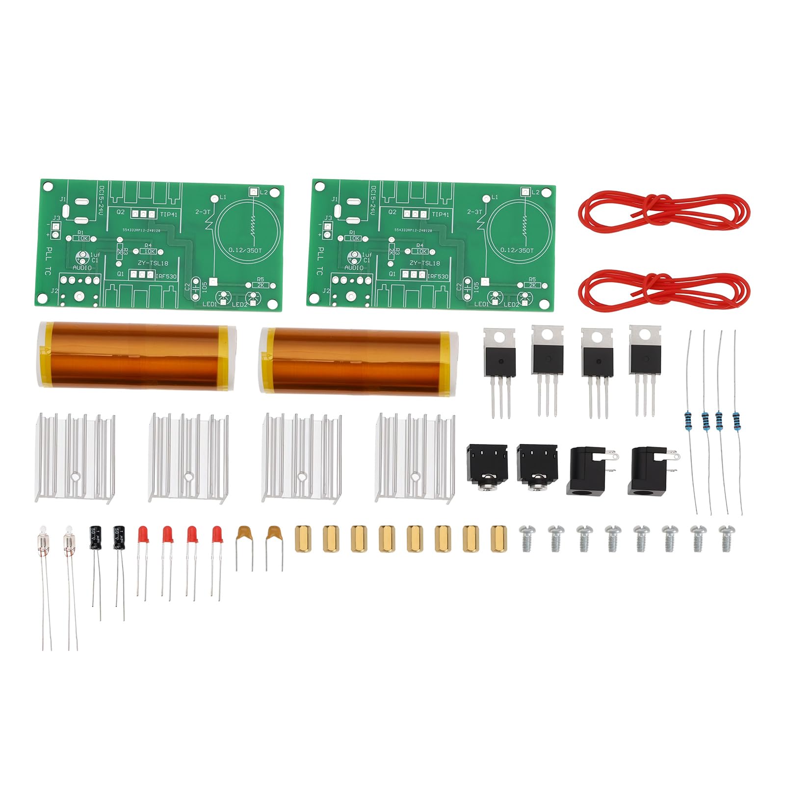 Create idea 2set Coil Speaker DIY Mini Transformer Kit DC 15-24V 15W Compatible With Tesla Coil Plasma Speaker Wireless Transmission Compatible With Tesla Coil Module Soldering Project Unassembled