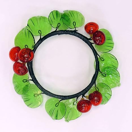 Amazon 琉球ガラス 花のリース 緑 インテリア オンライン通販