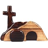 GAOMEIDA Easter Empty Tomb Resurrection Scene Decor Jesus Tomb Easter Tray Bundle Kit Scene Wooden Wall Crosses Christian Decor Home and Office Décor