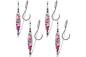 PFEIBK 4 Pack Catfish Rigs for Bottom Fishing, EVA Santee Rig Catfish Floats Rigs Catfishing Equipment Tackle Combo Bait Floats Fishing Bobbers Popping Corks with Circle Hooks