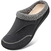LeIsfIt Womens Wide Slippers Adjustable Diabetic Slippers Warm Cozy Slip on House Slipper Non-slip Memory Foam Winter House Shoes Indoor Outdoor
