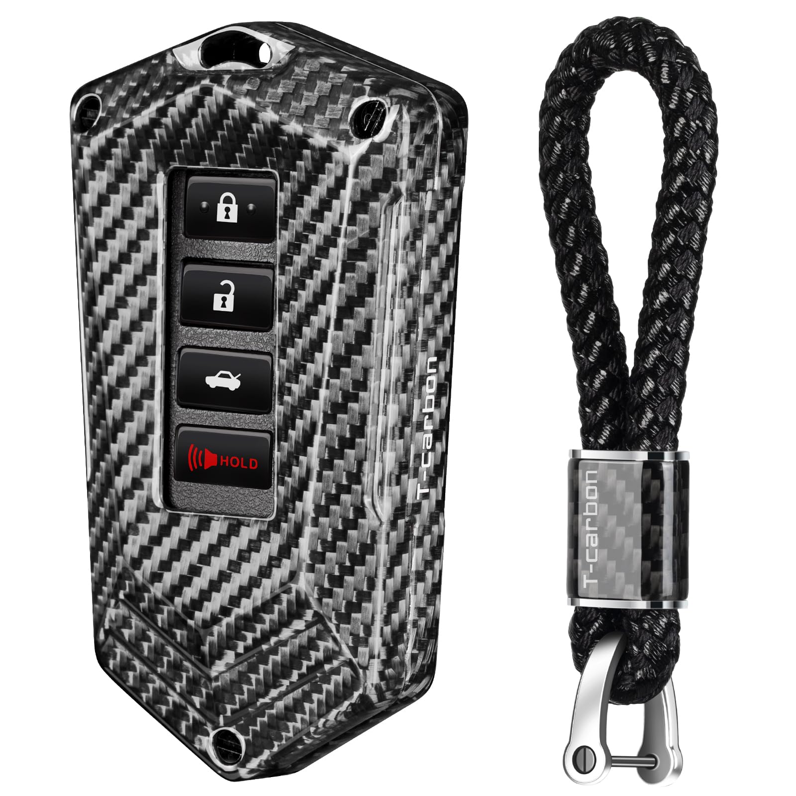 Photo 1 of T-carbon Carbon Fiber Key Fob Cove fits for Lexus Key Fob Protector Fits for Lexus LX RX RC300 IS350 GS LC ES Remote Key Case(Silver Black)