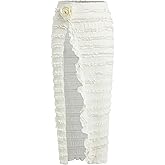 ZAFUL Swimsuit Coverup for Women Slit to Thigh Beach Cover Ups Swim Bathing Suit Flowy Maxi Skirt