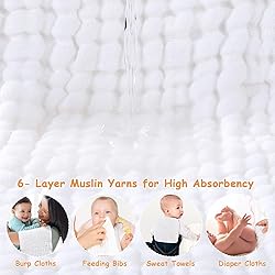 Looxii Muslin Burp Cloths 100% Cotton Muslin Cloths