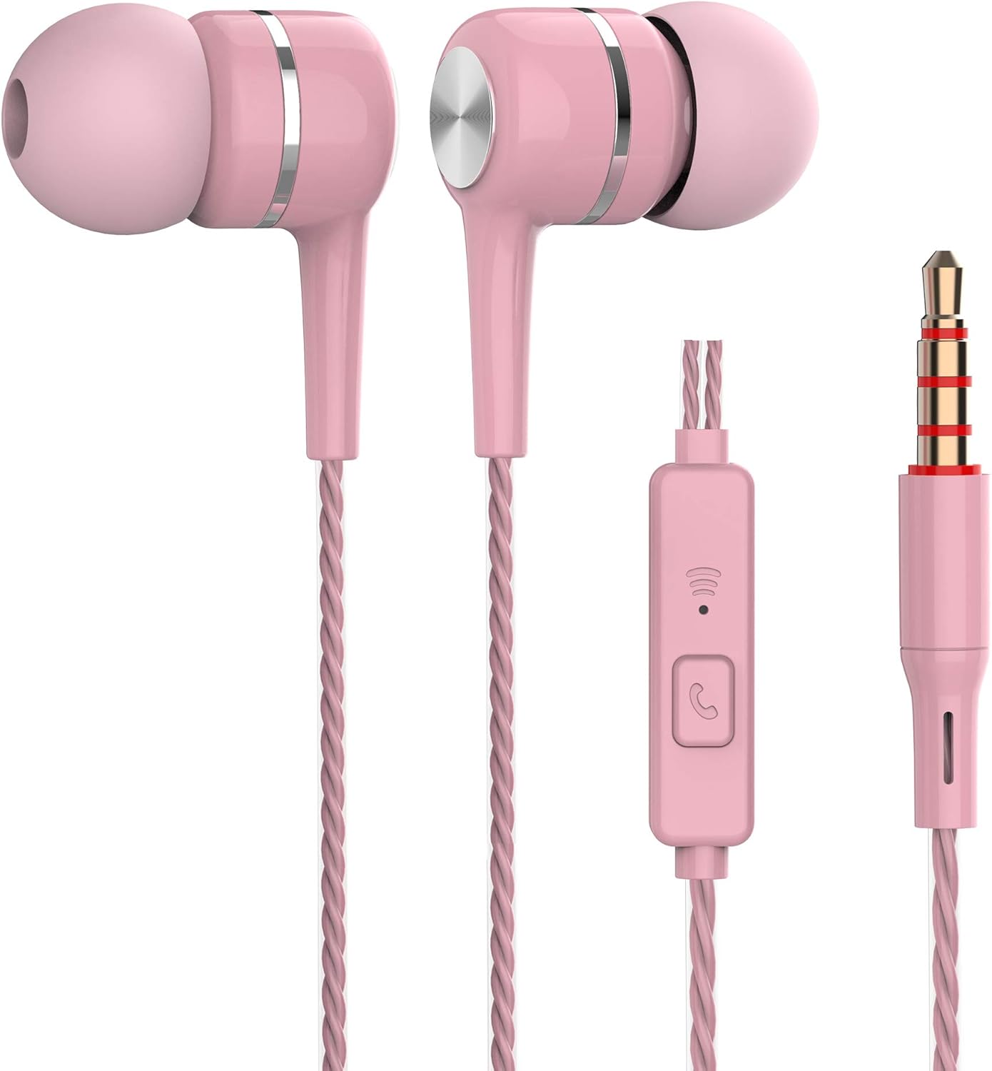 4 Pairs of bass in-Ear Headphones, Earbuds with Microphones, in-Ear Wired Stereo Earbuds, Suitable for iPhone, iPad, Android Smart Phones, Suitable for All 3.5mm interfaces.: Home Audio & Theater
