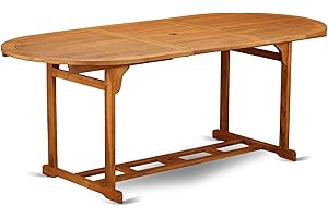 East West Furniture BBSTXNA Beasley Patio Dining Outdoor Oval Acacia Wood Table, 36x78 Inch