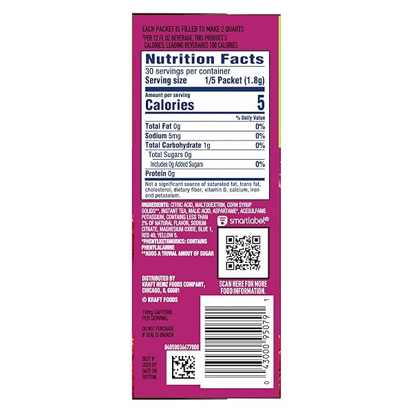 CRYSTAL LIGHT DRINK MIX, 6 PITCHER PACKETS, FOR FLAVORFUL HYDRATION AND SHAREABLE REFRESHMENT, RASPBERRY ICED TEA NATURAL FLAVOR WITH OTHER NATURAL FLAVOR, MADE WITH BLACK TEA, 1.6 OZ