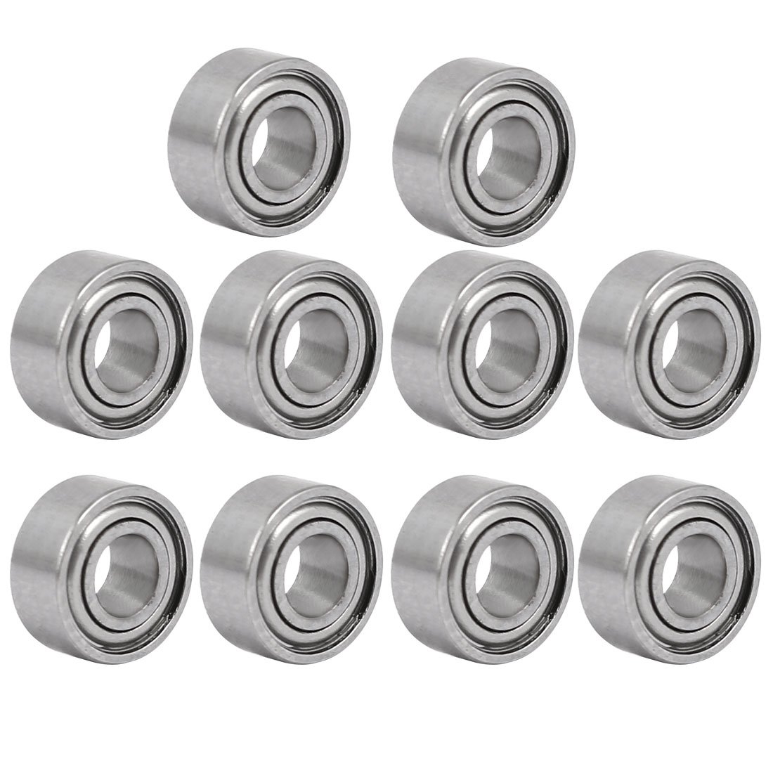 Sourcingmap 7mmx3mmx3mm Bearing Steel Micro Deep Groove Ball Bearing Silver Tone 10pcs