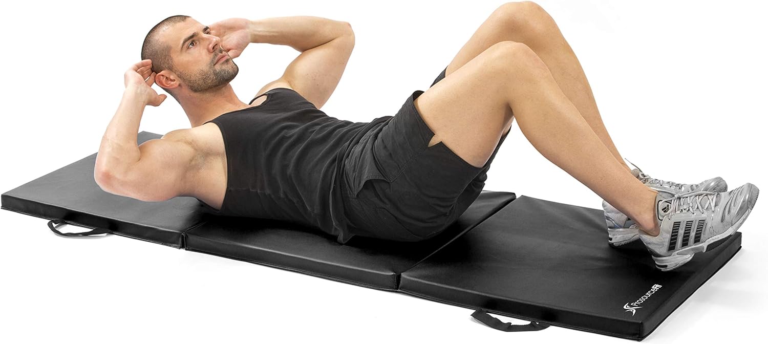 ProsourceFit Tri-Fold Folding Exercise Mat - Black : Sports & Outdoors