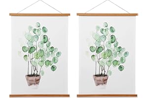 HONKKI Magnetic Poster Hanger Frame for 11x17 11x15 11x11 Movie Music Posters Wall Art, 2 Pack Wood Picture Frames for Large Canvas Diamond Map Decor, Living Room Calendar Banner Tapestry Photo Hanging Stand