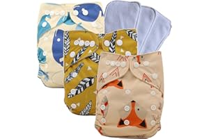 Ohbabyka Baby Reusable Waterproof Bamboo Cloth Diapers Nappies