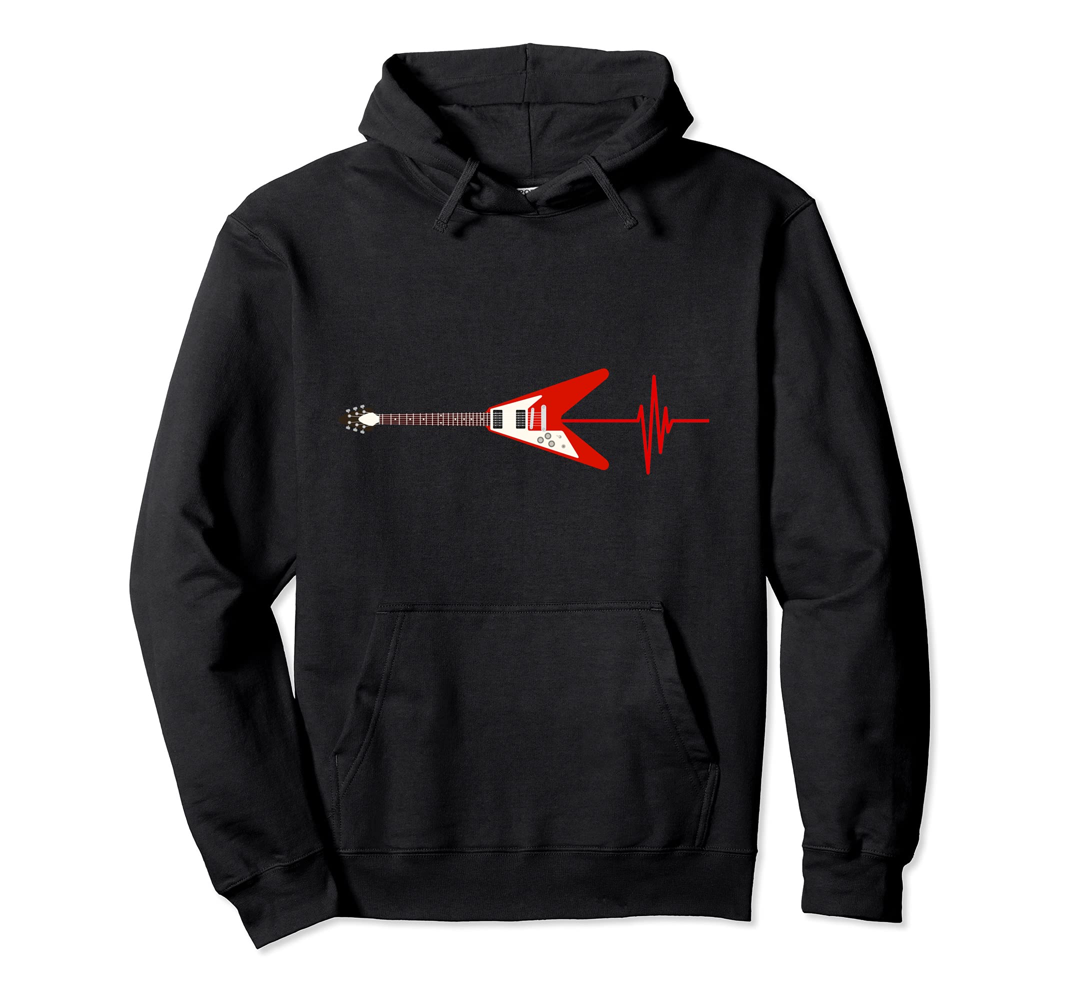 Electric Guitar Player Heartbeat Guitarist Musician Guitar Pullover Hoodie