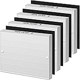 AP-1512HH Filter Compatible with Coway Airmega AP-1512HH, AP-1512HH-FP, AP-1518R, AP-1519P, and 200M Series Air Purifiers, Part # 3304899 (4 HEPA & 4 Carbon Filter)