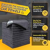 HOMEXCEL Microfiber Cloth 12 Pack 30x30 cm Ultra Absorbent Grey view 2