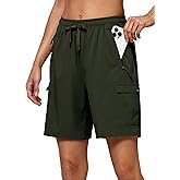Willit Women's 7''/9" Hiking Cargo Athletic Shorts with Zipper Pockets Quick Dry for Camping, Golf, Travel Water Resistant