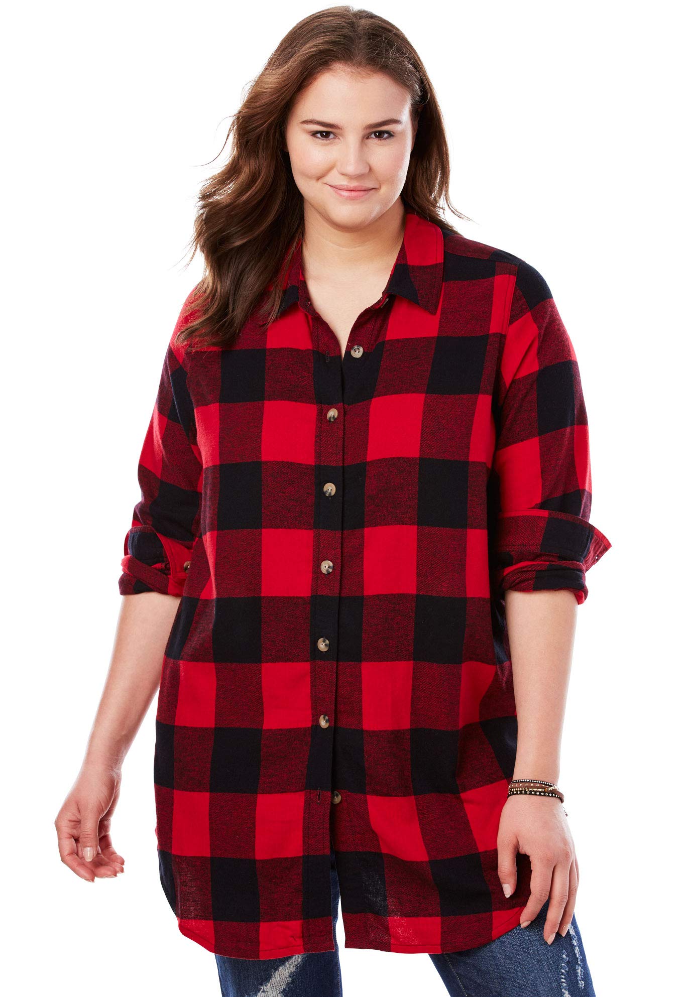 women's plus size checkered shirt