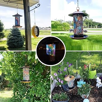 Amazon Com Solar Bird Feeder For Outside Hanger Bird House For