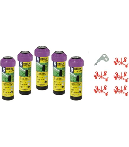 K-Rain K2 RCW Pop-Up Sprinkler – 1,9 Cm Einlass, 12,7 Cm Pop-Up, 2,5 GPM Düse, 40°–360° Verstellbar, Für Recyceltes Wasser, 4 Stück