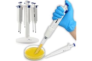 1-10mL Adjustable Pipettor Pipette Digital Volume Display Window Single Channel Pipettor, High Accuracy Calibration Superior 
