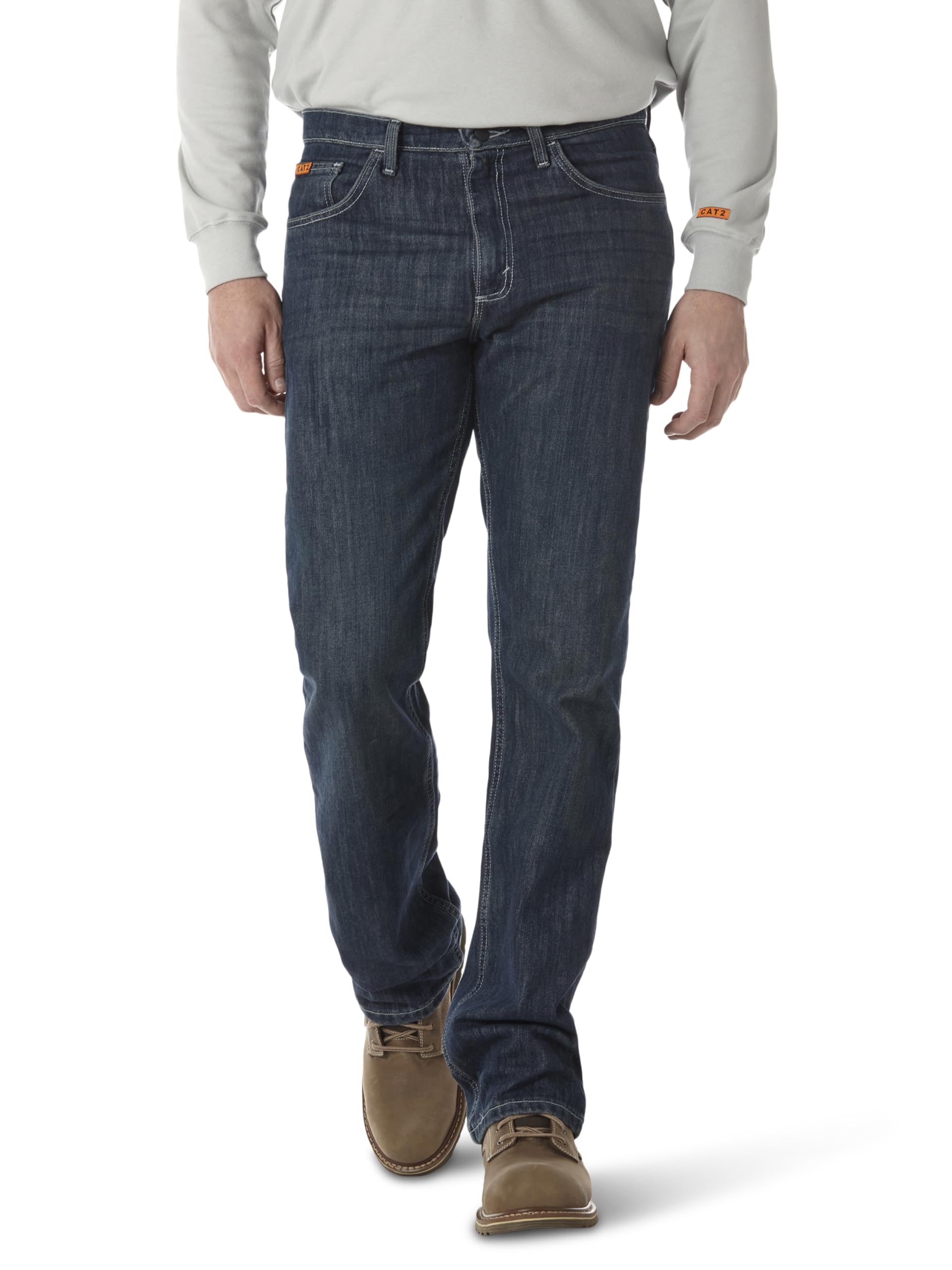 Wrangler Riggs Workwear Mens Fr Flame Resistant 20x Vintage Boot Cut Jeans, Dark Wash, 31W x 30L US Image