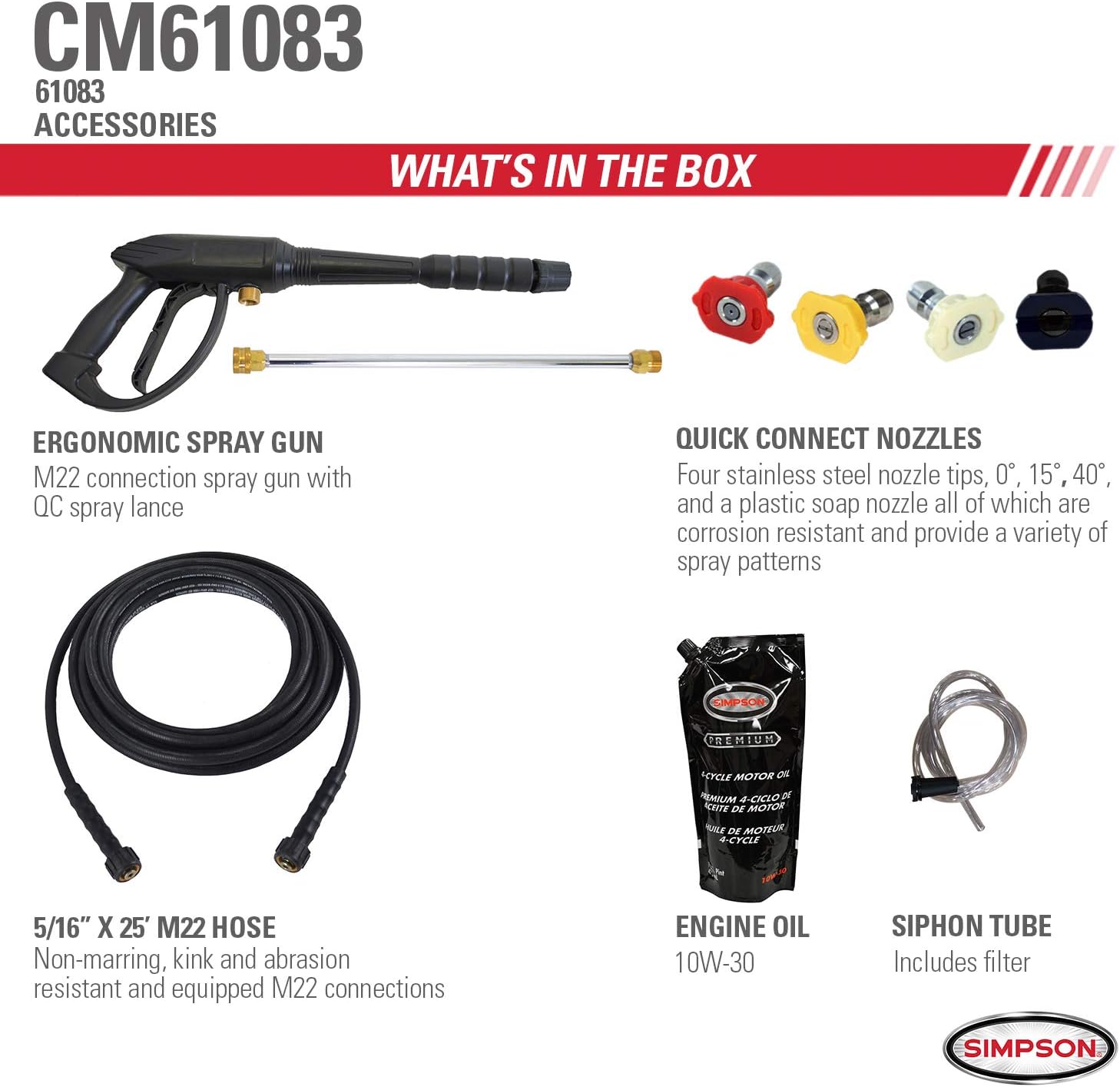 Simpson Cleaning CM61083 3400 PSI at 2.5 GPM Clean Machine Cold Water Residential Gas Pressure Washer, Natural: Garden & Outdoor
