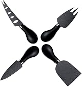 hecef 4-Piece Cheese Knife Set - Black Cheese Knife, Chisel & Forks view 9