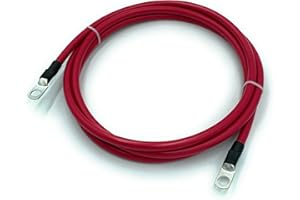 End Game 4 Gauge Marine Grade Battery Cables, USCG and ABYC Approved, 1-15ft Lengths, Heavy Duty Tinned Lugs, Fully Assembled and Made in The USA (Single Red, 12ft - 5/16” Lugs)
