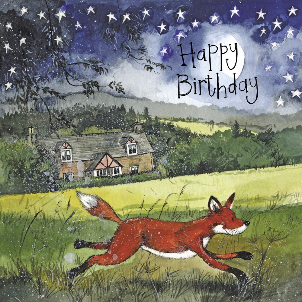 ALEX CLARK Happy Birthday Fox Foiled Card