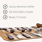 Jaques of London Roll Up Travel Backgammon Set Luxury Leather view 4