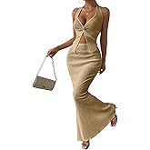 ASKHOPE Two Piece Skirt Outfits for Women 2025 Twist Halter Crop Top and Maxi Skirt Sets 2 Piece Summer Vacation Set