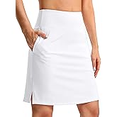 SANTINY 20" Skorts for Women 3 Pockets High Waist Long Athletic Tennis Skirt Golf Skort for Casual Summer Travel