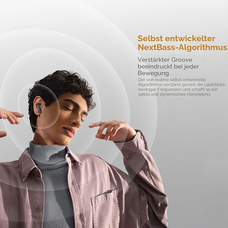 Buds Air8 In Ear kopfhörer Bluetooth mit 58h Spielzeit, AI-Übersetzer, Google Gemini, Hi-Res, LHDC 5.0, IP55, 6-Mikrofon & 45ms Latenz, 3-Geräte Verbindung, Flagship Kabellose Kopfhörer, Grau