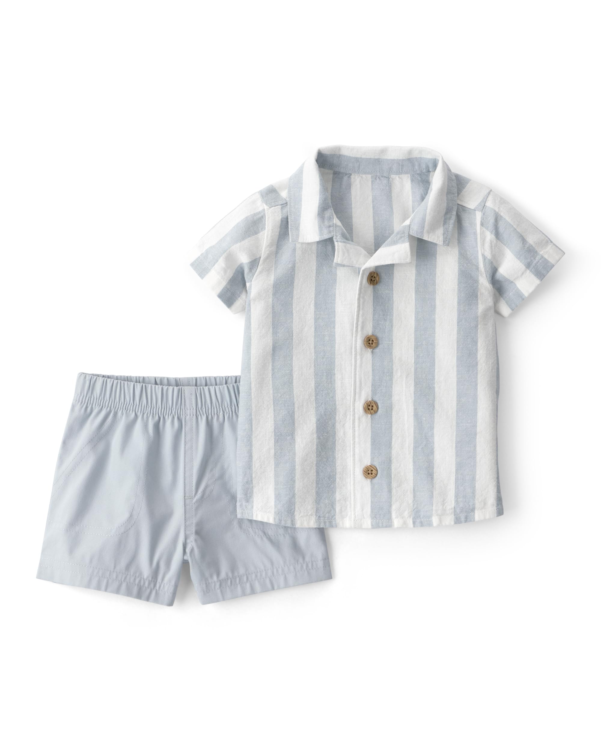 Carter’s Boy 2-Piece Short Set, Blue Stripes, 9M