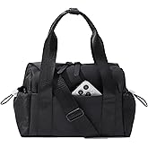 Bucosd Small Gym Bag for Women, Mini Crossbody Gym Duffle Bag with Wet Compartment, Carry on Gym Tote Bag for Workout Dance Sport Travel (Mini-Black)