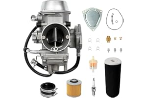 Carburetor for ATV 2002-2008 Yamaha Grizzly 660 YFM660 Carb with Air Filter, Fuel Filter, Spark Plug and Intake Manifold Boot